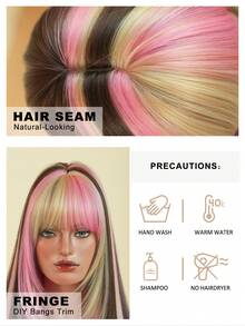 7JHH WIGS Highlights Long Straight Wigs For Women 24 Inch Medium Layered Wig With Bangs Synthetic Heat -Resistant Fiber Hallowmas Colorful Costume Wig For Festival Wear, Party Cosplay Use - Multicolor - View 8