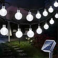 20-LED Solar Powered String Lights, 196.85 Inch Bubble Ball Fairy Lights, Outdoor Decor For Garden Patio, Solar Panel & Ni-MH Battery Powered - Solar Bubble Ball - View 6
