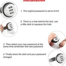 1/2pcs Combination Cam Lock, Zinc Alloy Combination Lock, 3-Digit Password, Keyless, Suitable For Mailbox, Cabinet, Drawer - BB - View 8