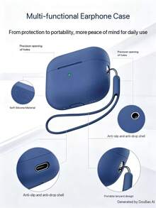 Compatible With AirPods Pro 2 / 3rd Gen 2022/2023/2025, Includes Soft Silicone Protective Case, Portable And Practical, Lightweight And Scratch-Resistant - Navy Blue - View 6