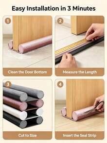 1‑Piece Wind‑, Rain‑, Dust‑ And Insect‑Proof Door Seal Strip‑ Suitable For Bedroom Doors, Sound‑Insulating Fabric Material - A - View 3