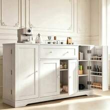 Ts Credenza Bufetera Cajones Organizador Almacenamiento - Blanco - Ver 2