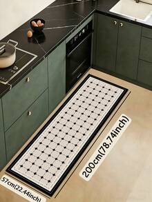 1pc Retro Checkered Pattern Pattern Kitchen Mat, 3.5 Mm Soft Rubber That Absorbs Water And Is Easy To Clean. Suitable For Corridors, Bathrooms, Living Rooms, Outdoor Door Mats, And Toilets. Useable Throughout The Year And For Various Holidays. - Multicolor - View 13
