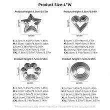 5/20Pcs Stainless Steel Cookie Cutters Set, Heart Flower Round Star Multi‑Size Biscuit Molds, Reusable Cutting Molds For Dough Fruit Vegetable Fondant Clay DIY Baking Craft - View 5