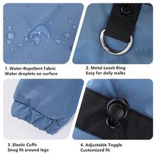 Fashionable Blue & Black Hooded Dog Snowsuit, Comfortable Lining One-Piece Outfit, Suitable For Small Dogs, With Leash Hole Design, Winter Walking & Outdoor Activity Pet Coat - Blue - View 8