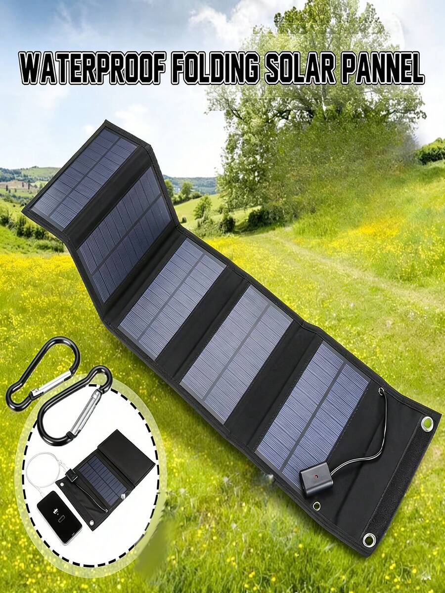 Portable Foldable Solar Charger Panel, Flexible Mini High-Efficiency Fast Charging Panel With USB Output, Suitable For Phones/Power Banks/Vehicle Devices, Outdoor Camping Hiking Emergency Charger