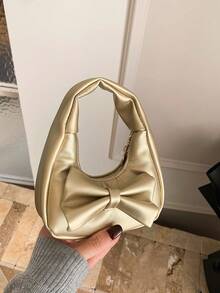 Sweet Bow Mini Handbag, Zipper Closure Cute PU Small Bag, Versatile Casual Lipstick Coin Purse, Suitable For Daily Use - A - View 7