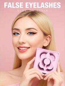 3 Pairs Fluffy Thick False Eyelashes, Create 3D Makeup Look, Fine Faux Mink Strip Lashes - Black - View 8