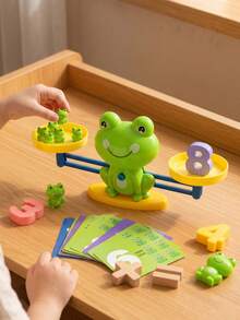 Frog Balance Math Game Toy, Children's Number Counting Addition Learning Balance Scale, Educational Preschool STEM Toy, Includes Frog Figures, Number Blocks And Challenge Cards, Suitable For Boys And Girls - Multicolor - View 5