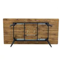 Rectangular Dining Table 190.5cm/150cm, Wood Look, Metal Legs, Kitchen Table For 6–8 People, Modern Industrial - Natural Color - View 7