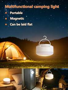 1pc Mini Portable LED Camping Light, LED Night Light, USB Light, Handheld Lantern, Emergency Light, Adjustable Brightness, 2400mAh Rechargeable Battery Powered, Hanging, Handheld, Magnetic - Handheld Lantern - View 1