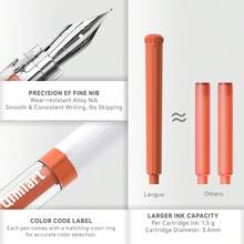 Languo 4-Color Pen Set - Replaceable Ink Cartridges, Precision Fine Nib, Wear-Resistant Alloy Nib, Large Capacity Ink Cartridge Easy To Replace, Smooth And Stable Writing, Suitable For Drawing, Writing, Journaling, Practice, Efficient Marking And More - Multicolor - View 5