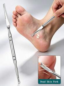 1/3pcs Professional Foot Callus Remover, Stainless Steel Dead Skin Scraper, Soft Foot Scrubbing File, Home And Salon Foot Care File - One Size - View 2