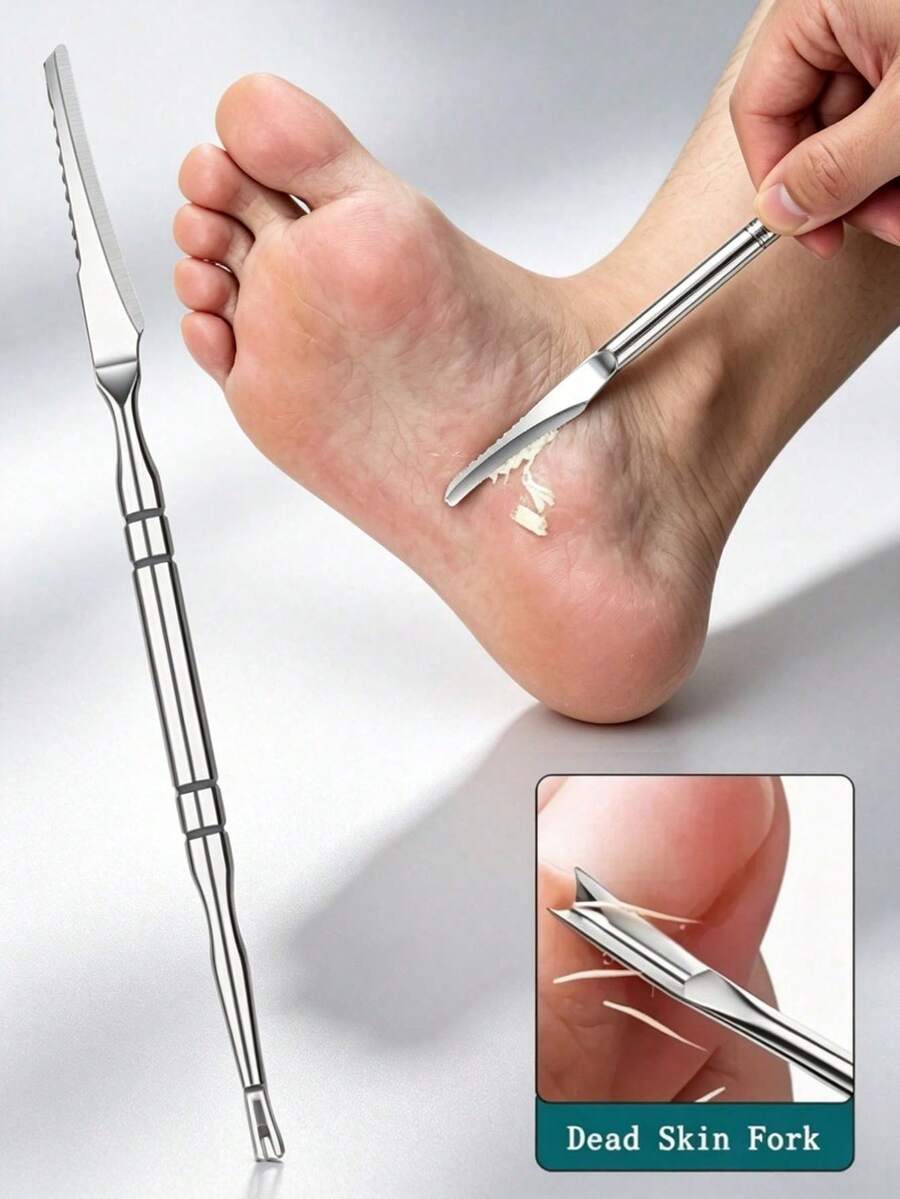 1/3pcs Professional Foot Callus Remover, Stainless Steel Dead Skin Scraper, Soft Foot Scrubbing File, Home And Salon Foot Care File
