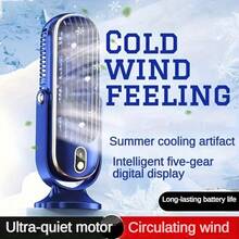 2026 Upgraded Dual Motor Portable Fan, 5-Speed Adjustable, 720° Rotation, USB Rechargeable, 1200mAh, Ultra-Quiet <25dB, Suitable For Office, Travel, Camping, RV, Outdoor Cooling - Tower Fan - View 2