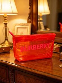 Burberry Tas Penyimpanan Perlengkapan Mandi Perjalanan Ringan, Tas Kosmetik dengan Jahitan Seragam yang Rapi dan Resleting, Lapisan Luar Tahan Noda dan Mudah Dibersihkan, Ideal untuk Perjalanan Bisnis dan Liburan Semalam - Rose Red - View 5
