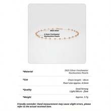 DARA S925 Sterling Silver Freshwater Pearl Necklace 4-5mm Nucleus-Free High Luster Luxury Women's Collarbone Chain Gift Choice - Coral Orange - View 5