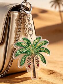 2d Acrylic Coconut Tree Keychain, Keychain, Middle Eastern, Arabic Exotic Style Pendant, Bag Hanging Birthday Gift, Ramadan, National Day - Multicolor - View 7