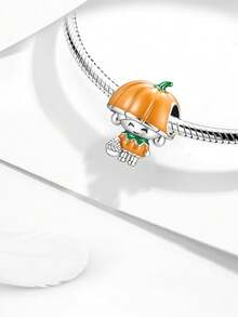 1pc 2026 New Halloween Series Skeleton Pumpkin Cat Pendant, Suitable For Bracelet Necklace DIY Jewelry, Gift For Girlfriend, Family, Party - Beads - View 8