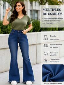 Women'S Mid-Rise Jeans 2026, Straight Leg Light Blue with Worn-Out Tears, Straight-Cut Jeans with Worn-Out Tears, Relaxed Style That Flatters All Figures. - Azul - Ver 1