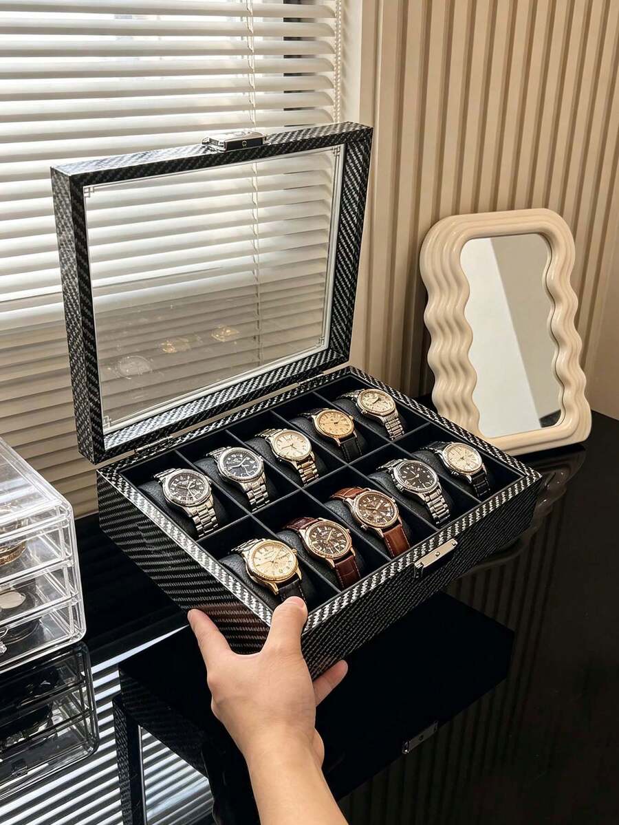 12/10/6/3/2/1 Slot Luxury Large Capacity Watch Storage Box, Jewelry Display Box, Can Store Watches And Jewelry, Perfect Gift Display Box - Multicolor - View 1