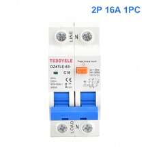 TEDDYELE 2P 30mA RCBO Residual Current Circuit Breaker With Overcurrent Protection C Curve 230V 3000A ELCB DIN Rail Mount, DZ47LE-63 - Blue - View 7