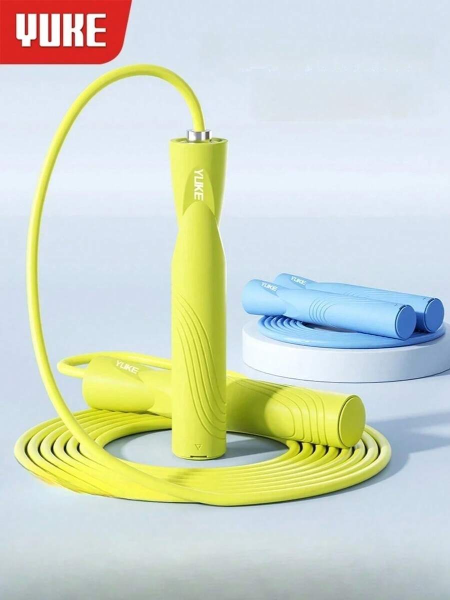 Yuke 1pc Adjustable PVC Speed Jump Rope, Bearing Anti‑Tangle Skipping Rope, Non‑Slip Handle Fitness Workout Equipment For Indoor Outdoor Exercise