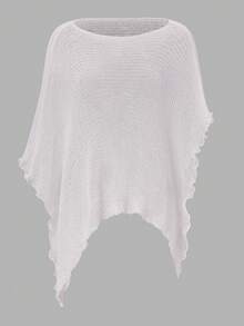 Roviva Women's Autumn Casual Commute Hollow Out Ruffle Hem Cover Up Top, Suitable For Party, Gathering, Holiday, Birthday Party, Work Commute, Office, Beach Vacation, Beach, Daily Wear, Back To School - White - View 8