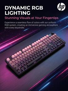 HP Keyboard Mekanik Tri-Mode Nirkabel K160 (105 Tombol) / Kombo Keyboard dan Mouse: Efek pencahayaan RGB gradien tercetak di samping, tampilan digital cerdas, penyangga dua tahap, pengoperasian senyap, cocok untuk kantor dan bermain game. - View 14