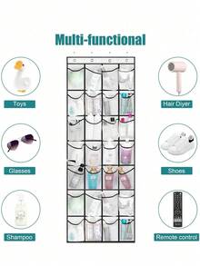 1pc Hanging Door Shoe Organizer, 35 Mesh Pockets, Suitable For Closet, Entryway, Bedroom, Bathroom, Storage Room Hanging Shoe Rack, Men's Sneakers, Women's High Heels, Flip-Flops Storage Rack - View 4