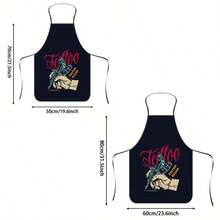 1pc Tattoo Artist Print Apron, Featuring Handheld Tattoo Machine & Pattern, Durable Work Apron Suitable For Tattoo Artists, Tattooists, BBQ Enthusiasts, Gardeners, Painters, Nail Artists - Perfect Gift For Home And Professional Tattoo Practitioners - Multicolor - View 9