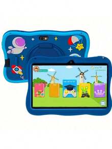 4GB RAM + 64GB ROM / 7-Inch Tablet / Quad-Core 1.3GHz / Android 13 MTK6735 / 1280x800 HD IPS Screen / 2MP+5MP Camera / 4000mAh Battery / WiFi, Parental Control, Education, Games / ABS Plastic + Silicone, Educational Tablet - Blue - View 5