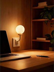 USB Smart Night Light With Adjustable Gooseneck; Voice-Controlled Mini Night Light Featuring Three Lighting Modes And English Voice Control Support; A Creative Plug-In Moon Lamp And USB Bedside Light With Preset Settings.Decorative Room Lights - Multi-color - View 4