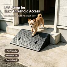Heavy Duty PE Plastic Curb Ramp With Anti-Slip Texture Threshold Step Slope, Modular Interlocking Road Edge Ramp, Suitable For Pets Climbing Stairs, Cars, SUVs, Trucks, Wheelchairs, Mobility Scooters, Garages, Driveways, Sidewalk Entrances - 12CM - View 1