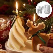 SILIKE LUFEI 2 Buah Cetakan Silikon Resin Set Lilin Rusa Natal & Kerucut, Cocok untuk Membuat Resin Epoksi, Plester, Lilin, Produk Aromaterapi, Cetakan Silikon untuk Pajangan Dekorasi Rumah - cetakan silikon - View 4