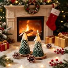 SILIKE LUFEI Set Cetakan Lilin Pohon Natal 2 Buah, Besar dan Kecil, Cetakan Silikon untuk Resin, Plaster, Lilin, Produk Aromaterapi, Pajangan Dekorasi Rumah - cetakan silikon - View 7