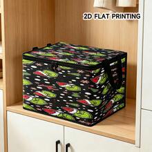 The Grinch 1pc Green Furry Christmas Foldable Storage Box With Lid, Dust-Proof Clothes Organizer, Large Capacity Clothes & Toys Storage Box, Home Storage Box, Car Storage Box, Multi-Functional Storage Box, Christmas Gift For Family And Friends, Halloween Costume Prop - Multi-color - View 5