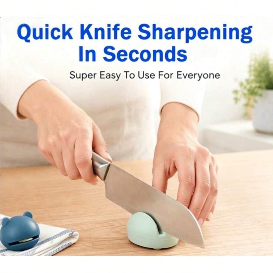 2pcs/Manual Knife Sharpener And Scissors Sharpener, Cute Portable Frog Animal Shaped Kitchen Tool, Compact Handheld Sharpener, Suitable For Home Kitchen, Picnic, Camping, Cabin And Outdoor BBQ