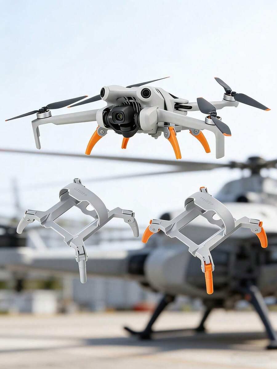 Mini 4 Pro Landing Gear - Sunnylife LG700 Spider Foldable 30mm Extended Height Leg Stand Quick Assembly Upgraded Protection Skid Drone Accessories (Rough Terrain/Grass Compatible)