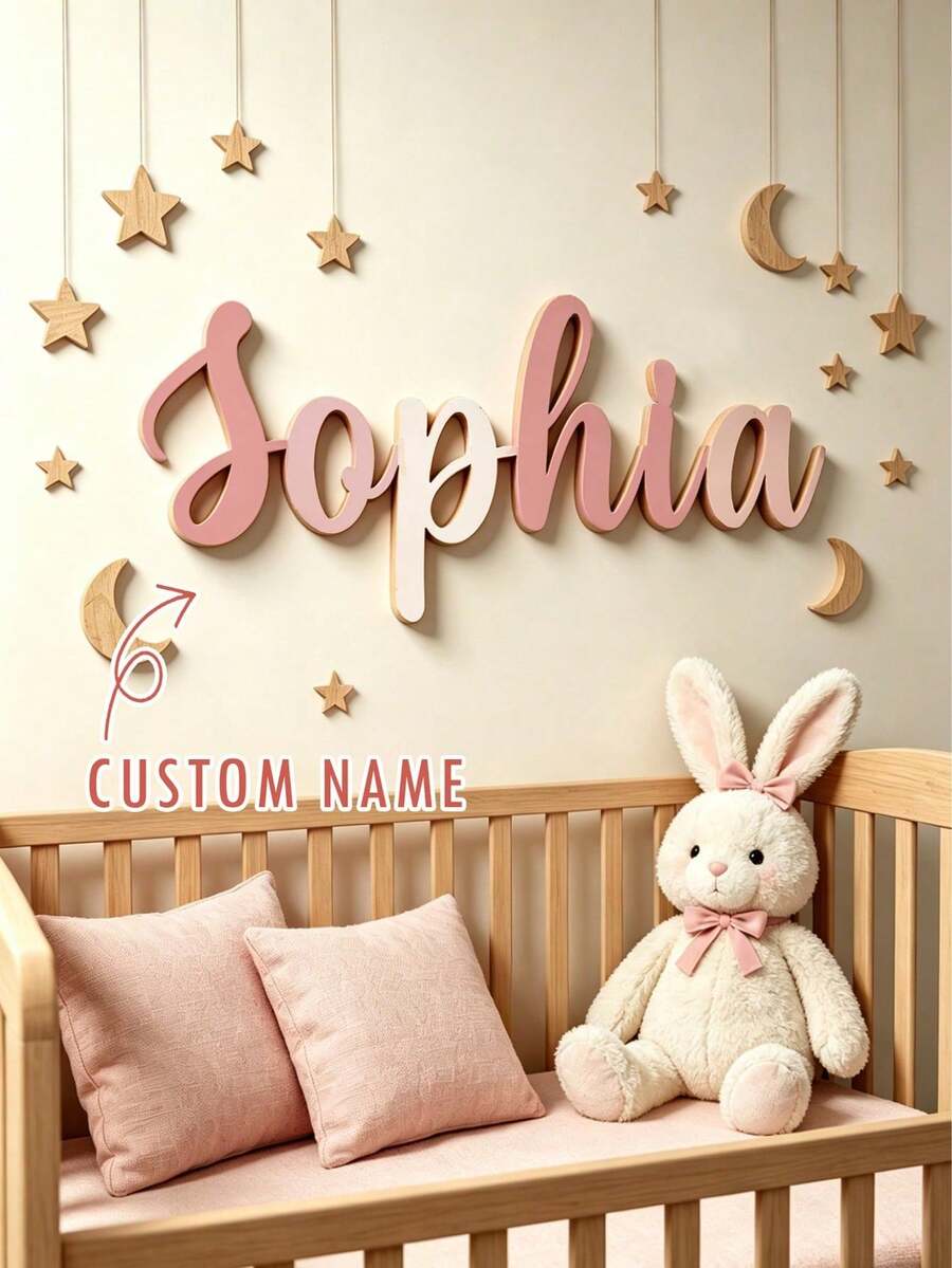 1pc Customized Wooden Name Plate, Children's Name Plate, Suitable For ...