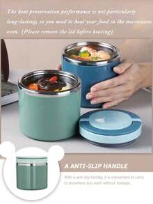 630/1000ml Stainless Steel Insulated Lunch Box Set With Handle, Portable Large Capacity Food Container (Insulation Time 1-2 Hours) - Multicolor - View 4
