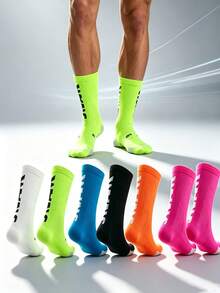 1/5 Pairs Unisex Sports Compression Socks, Moisture-Wicking, Breathable, Suitable For Cycling, Hiking, Running, Basketball, Breathable Cycling Socks For Men And Women, Combining Athletic Performance And Comfort - Perfect For Running, Road Cycling, Etc. - Multicolor - View 2