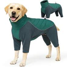 Quilted Dog Coat With Leg Coverage, Warm Winter Dog Jacket, Soft Fleece Pet Clothes, Windproof Dog Jumpsuit For Small Medium Large Dogs - Multicolor - View 10