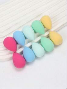 10/20/30/50/100Pcs Mini Makeup Sponge Blender Set, Multi‑Color Beauty Sponges, Wet & Dry Dual‑Use Soft Cosmetic Blending Sponge For Foundation Concealer, Portable Travel Makeup Tool, Great Gift For Her - Multicolor - View 2