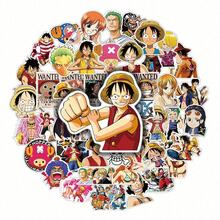 Hasbro 50 buah Stiker Kartun Anime One Piece, Stiker DIY untuk Notebook, Botol Minum, Koper, Laptop, Ponsel - MultiWarna - View 4
