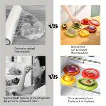 SOKANY Reusable Food Storage Containers (1pc Or 4pcs) With Stretchable TPU Lids, Washable, Keep Fruits And Vegetables Fresh Longer, Suitable For Kitchen Food Storage, Essential Kitchen Tool - A - View 6
