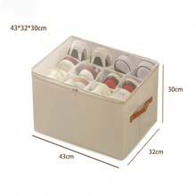 Minimalist Rectangular Shoe Box With Dividers, Double Zippers, And A Side Handle. Optimizes Space, Provides Categorized Storage, And Is Foldable. Suitable For Wardrobes, Bedrooms, Dormitories, And Other Home Storage Needs; Suitable For All Seasons. - Multicolor - View 13