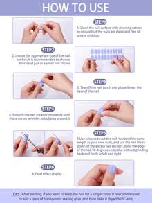 3件組亮片貓眼美甲貼片，秋季藍紫色漸層高光澤自黏式美甲貼紙，易於貼附，適合女性約會DIY美甲藝術貼紙 - 彩色 - 查看 7