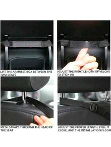 Extra Large Durable Canvas Car Storage Bag For Backseat Phones Documents Snacks, Multi-Compartment Space-Saving Organizer Net For Travel Essentials Chargers, Versatile Canvas Car Storage Rack For Women Back To School Dormitory Road Trips - Multicolor - View 7