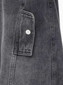 LOGEQI Pantalones Vaqueros Corte Banana Holgados Mezclilla Lavado Vintage con Bolsillos Cargo Laterales Estilo Urbano De Hombre - Negro - Ver 5